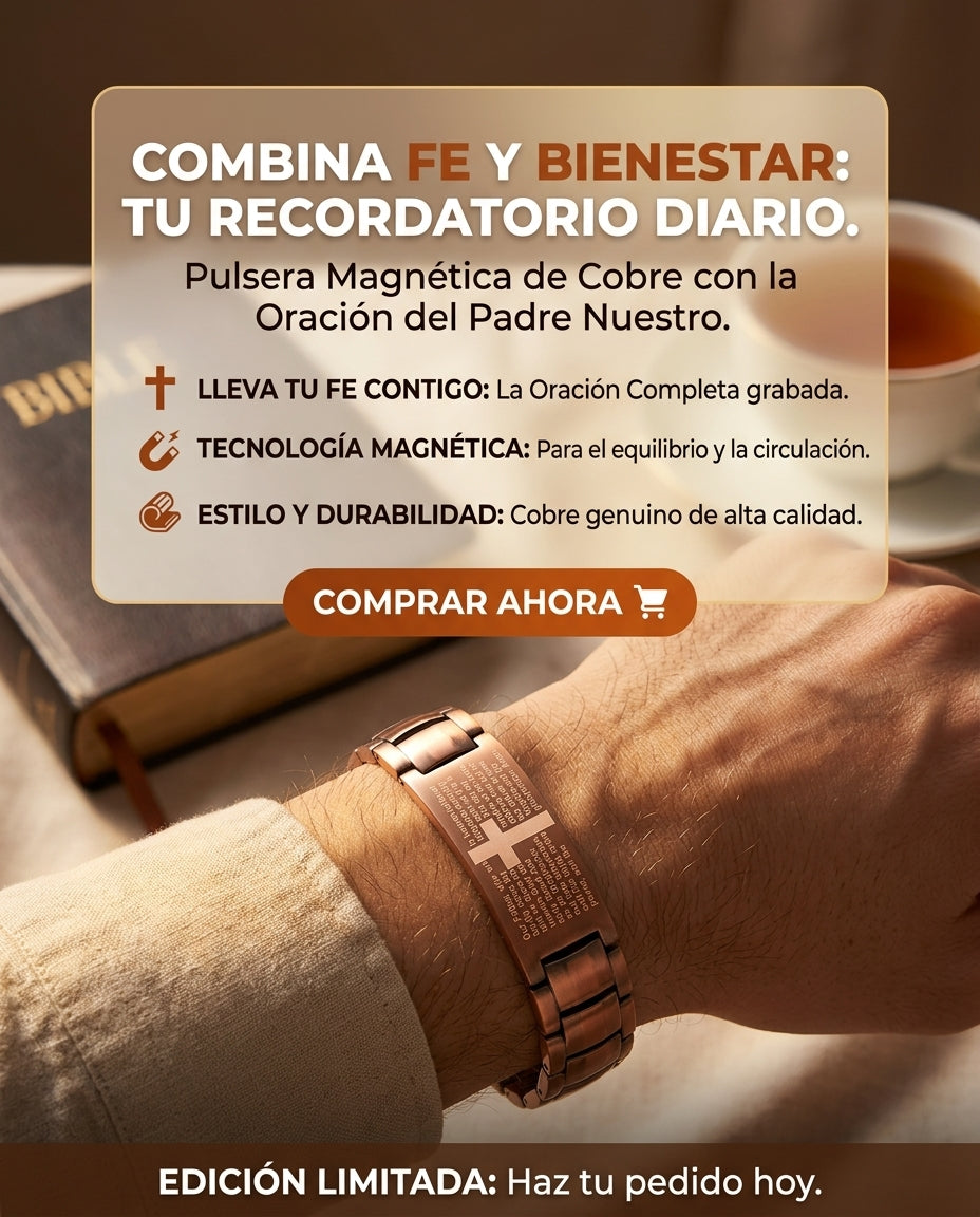 Pulsera Magnetica | Padre Nuestro Grabado