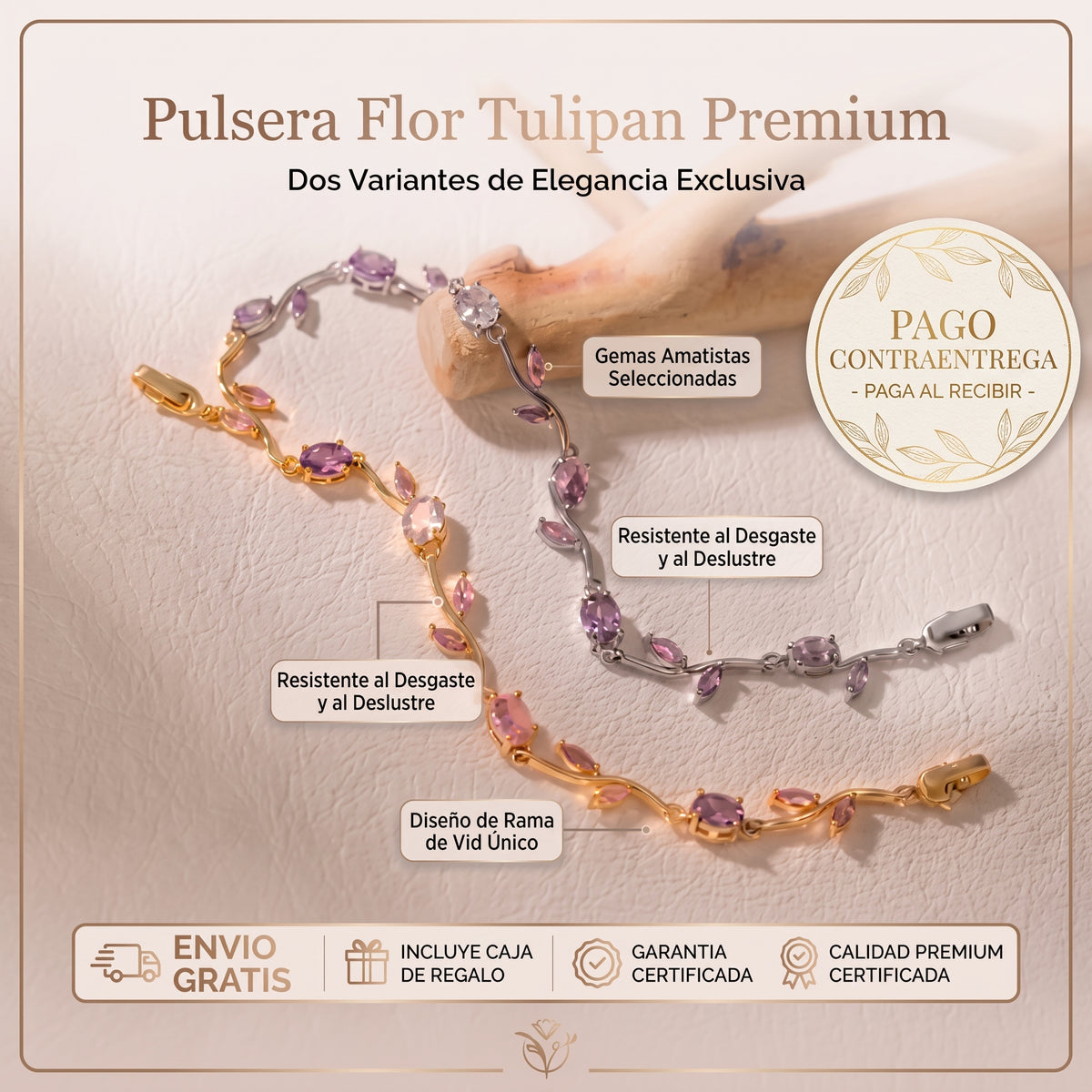 Pulsera Flor Tulipan